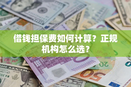 武汉借钱担保费如何计算？正规机构怎么选？