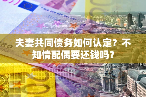 武汉夫妻共同债务如何认定？不知情配偶要还钱吗？
