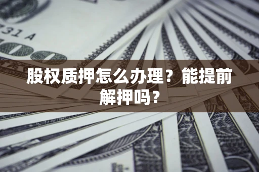 武汉股权质押怎么办理？能提前解押吗？